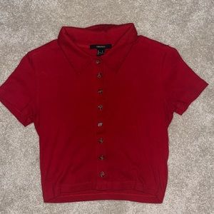 forever 21 - cropped red polo